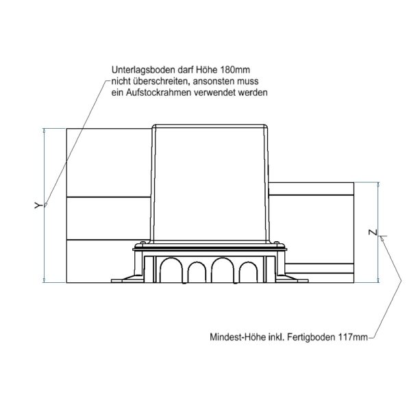 Produktbild UBD 130 164  -  Kunststoff-Einbaubox, schwarz, inkl. Styroporklotz, oben: 140x140mm, unten: 180x230mm, H: 185mm